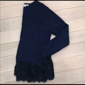 Never worn Navy Autum Cashmere Lace Crew Sweater